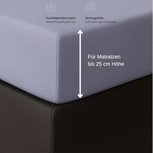 Spannbettlaken 120x200 cm – Jersey 100% Baumwolle – für Matratzen bis 25 cm Höhe