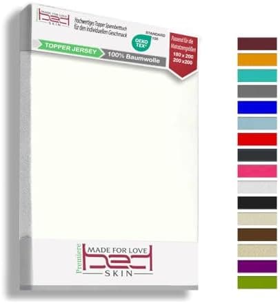 120x200 cm Jersey-Spannbettlaken – 100% Baumwolle, Weiß