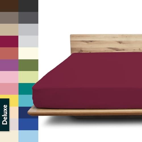 Spannbettlaken Deluxe Hotelqualität – 100% Baumwoll-Jersey, 240 g/m² – 180–200 x 200–220 cm