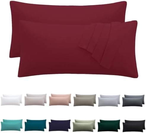 Kissenbezug 40x80 cm 2er Set – 100% Mikrofaser Beige, weich & bügelfrei mit Reißverschluss