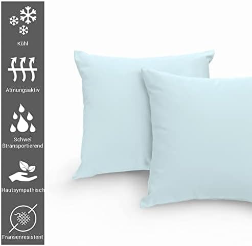Pizuna Kissenbezüge 2er-Pack 40 x 80 cm Dunkelblau – 100% Langstapel-Baumwolle, 400 Fadenzahl