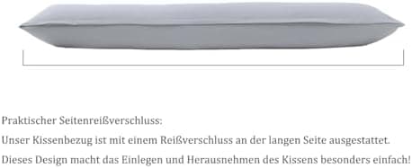 Kissenbezug 40x80 cm 2er Set – 100% Mikrofaser Beige, weich & bügelfrei mit Reißverschluss