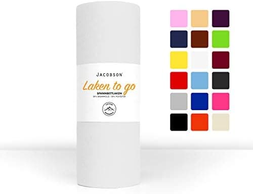 Jacobson Jersey-Spannbettlaken – 50% Baumwolle/50% Polyester, elastisch & hautsympathisch – 180–200 x 200 cm, 1er Set, N