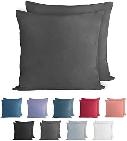 Komfortec Kissenbezüge 2er Set – 100% Baumwolle Premium Jersey (150 g/m²), superweich – OEKO‑TEX STANDARD 100