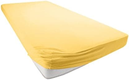 Jersey-Spannbettlaken 100% Baumwolle – 90–100×200 cm, für Matratzen bis 25 cm (Steghöhe bis 23 cm), Beige