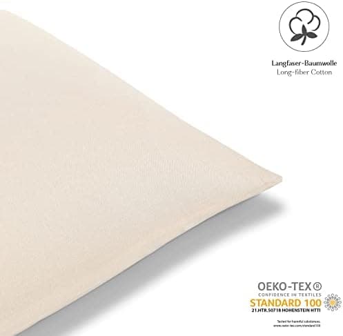 2er-Set Kissenbezüge 40 x 80 cm – Renforcé, 100% Baumwolle, superweich mit Reißverschluss, Babyrosa