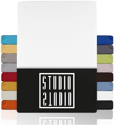 STUDIO Basic Spannbettlaken 200×220 cm – Jersey aus 100% gekämmter Baumwolle, elastisch & bügelfrei, passend für Matratz