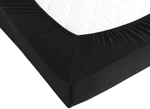 Jersey-Spannbettlaken 100% Baumwolle – 90–100×200 cm, für Matratzen bis 25 cm (Steghöhe bis 23 cm), Beige