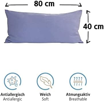Komfortec Kissenbezüge 2er Set – 100% Baumwolle Premium Jersey (150 g/m²), superweich – OEKO‑TEX STANDARD 100