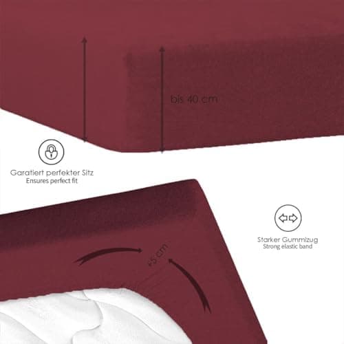 120x200 cm Jersey-Spannbettlaken – 100% Baumwolle, Weiß