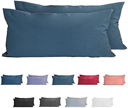 Komfortec Kissenbezüge 2er Set – 100% Baumwolle Premium Jersey (150 g/m²), superweich – OEKO‑TEX STANDARD 100