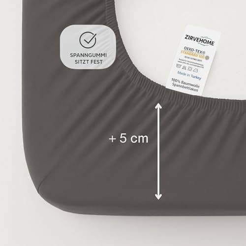 Spannbettlaken 120x200 cm – Jersey 100% Baumwolle – für Matratzen bis 25 cm Höhe