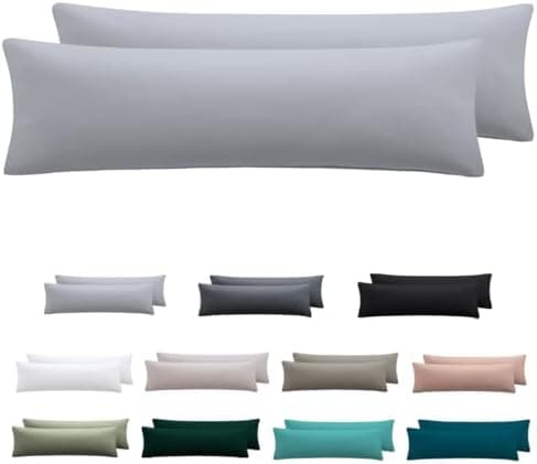 Kissenbezug 40x80 cm 2er Set – 100% Mikrofaser Beige, weich & bügelfrei mit Reißverschluss