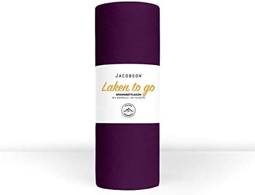 Jacobson Jersey-Spannbettlaken – 50% Baumwolle/50% Polyester, elastisch & hautsympathisch – 180–200 x 200 cm, 1er Set, N