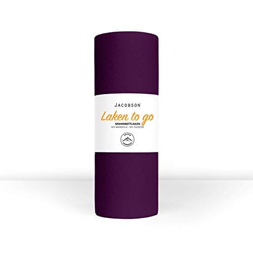 Jacobson Jersey-Spannbettlaken – 50% Baumwolle/50% Polyester, elastisch & hautsympathisch – 180–200 x 200 cm, 1er Set, N