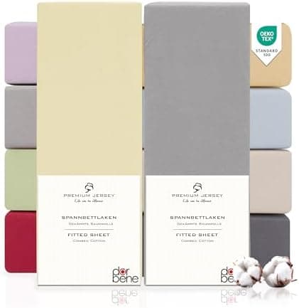 Spannbettlaken 90x200 – Jersey 100% gekämmte Baumwolle, passend für Matratzen bis 30 cm