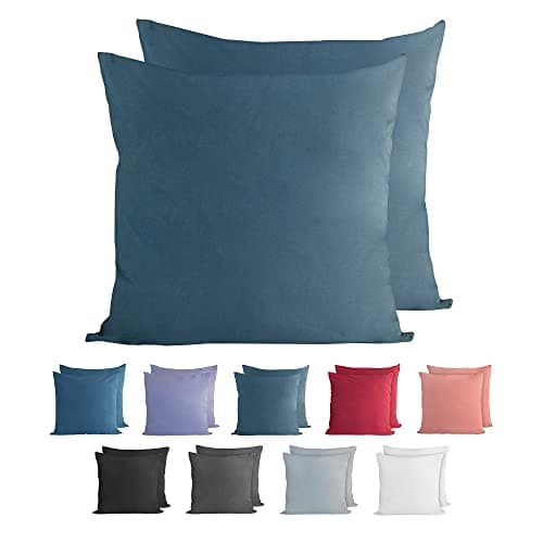 Komfortec Kissenbezüge 2er Set – 100% Baumwolle Premium Jersey (150 g/m²), superweich – OEKO‑TEX STANDARD 100