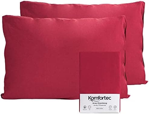 Komfortec Kissenbezüge 2er Set – 100% Baumwolle Premium Jersey (150 g/m²), superweich – OEKO‑TEX STANDARD 100