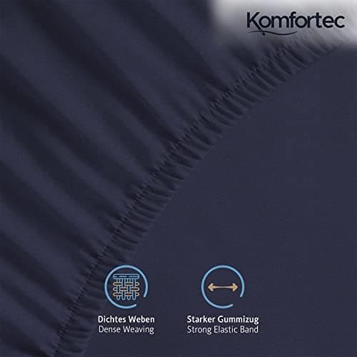 Komfortec Spannbettlaken 90x200 cm Jersey-Baumwolle – OEKO-TEX® Standard 100, Rundumgummizug für perfekte Passform, Weiß