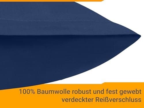 Doppelpack Baumwoll-Kissenbezüge 40 x 15 cm – Navyblau, schlichtes modernes Design