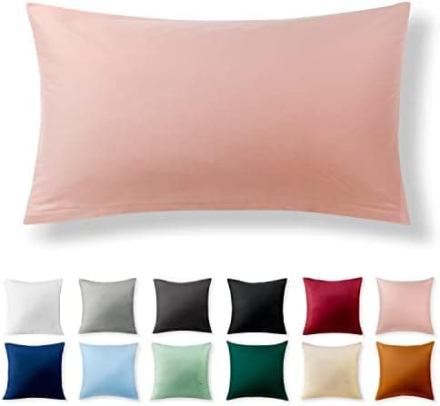 2er-Set Kissenbezüge 40 x 80 cm – Renforcé, 100% Baumwolle, superweich mit Reißverschluss, Babyrosa