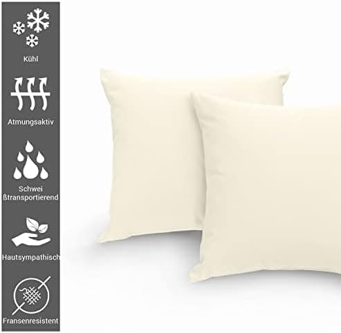 Pizuna Kissenbezüge 2er-Pack 40 x 80 cm Dunkelblau – 100% Langstapel-Baumwolle, 400 Fadenzahl