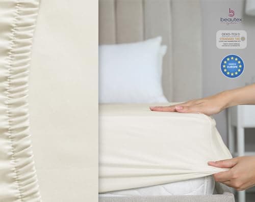 BEAUTEX Spannbetttuch aus Baumwolle – Premium Jersey 160 g/m², OEKO‑TEX STANDARD 100