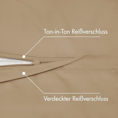 JACOBSON Bettwäsche 135x200 – 100% Baumwolle Perkal, OEKO‑TEX, 2‑teilig (135x200 + 80x80) mit Reißverschluss, Anthrazit