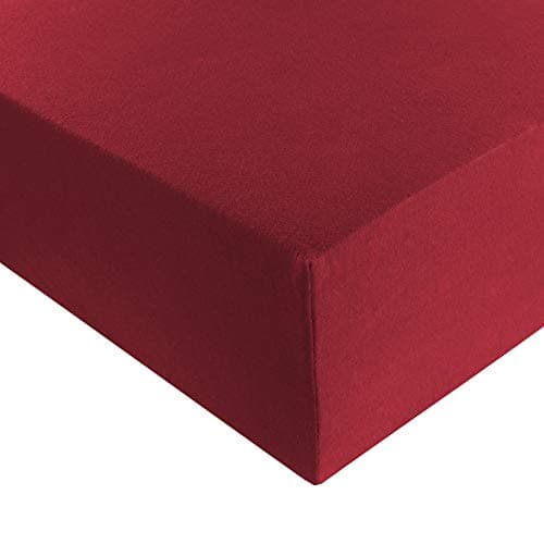 Heim24h Spannbettlaken 120x200 cm (bis 30 cm) – 100% Baumwolle Jersey, Schwarz