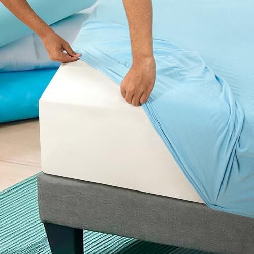 Jersey-Spannbettlaken 100% Baumwolle – 100% gekämmte Baumwolle, 90 x 200 cm (Steghöhe 27 cm)