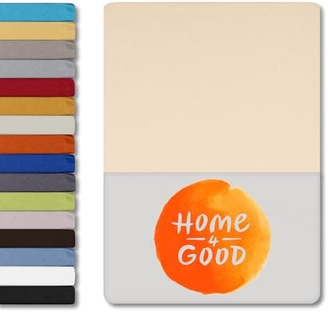 home4good Spannbettlaken 120x200 cm – Jersey 100% Baumwolle (OEKO-TEX STANDARD 100) – für Matratzenhöhe 15–25 cm, Weiß