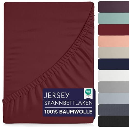 Spannbettlaken 90×200 cm – 100% Baumwolle (Oeko‑TEX) – für dicke Matratzen bis 27 cm