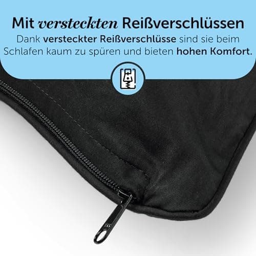 Cloudpillo Kissenbezug 40x80 cm 2er‑Pack – Premium atmungsaktive Baumwolle, ultraweich, mit Reißverschluss, antibakterie