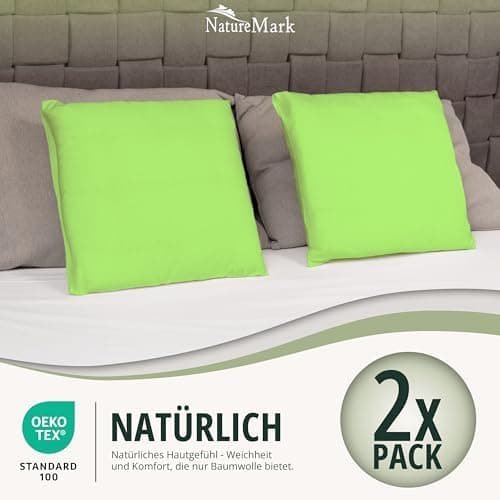 NatureMark Jersey Kissenbezüge – weich & atmungsaktiv, hautfreundlich – 40x40 cm, Anthrazit