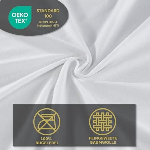 MALIKA® Spannbettlaken 120x200 cm – Jersey-Baumwolle Spannbetttuch, passend für Matratzen bis 28 cm