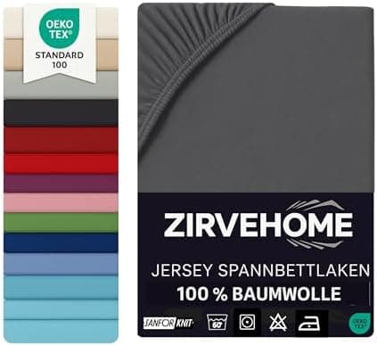 Spannbettlaken 120x200 cm – Jersey 100% Baumwolle – für Matratzen bis 25 cm Höhe