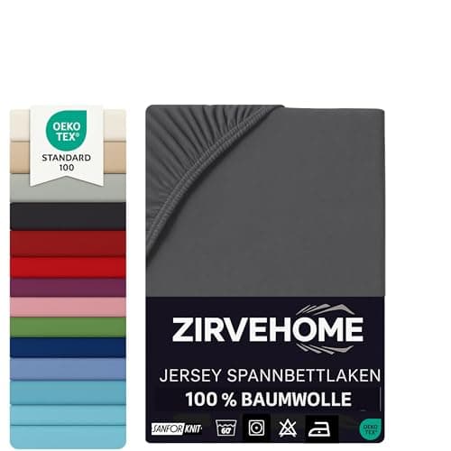 Spannbettlaken 120x200 cm – Jersey 100% Baumwolle – für Matratzen bis 25 cm Höhe