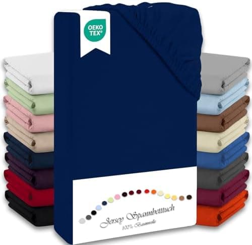 Julido Jersey-Spannbettlaken 140x200 cm – Baumwolle, OEKO-TEX® Standard 100, hautfreundlich & allergikergeeignet, Grün