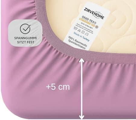 Spannbettlaken 120x200 cm – Jersey 100% Baumwolle – für Matratzen bis 25 cm Höhe