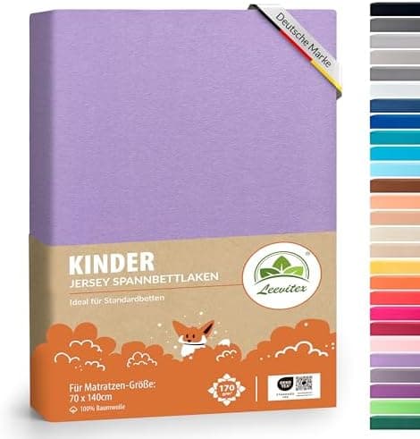 leevitex® Spannbettlaken 180x200–200x200 cm | 100% Jersey-Baumwolle | für Matratzen bis 25 cm