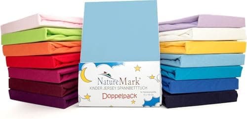 NatureMark Jersey-Spannbettlaken – 100% Baumwolle, 120 x 200 cm (Schoko Braun)