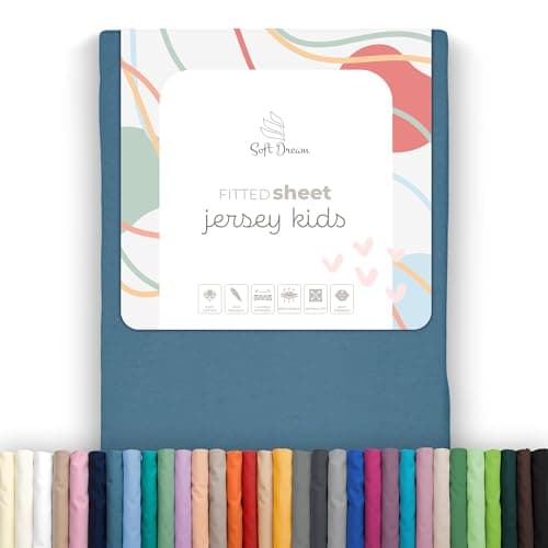 Soft Dream Spannbettlaken 90x200 cm Dunkelgrau – 100% gekämmte Baumwolle Jersey – für Kinder- & Juniorbett