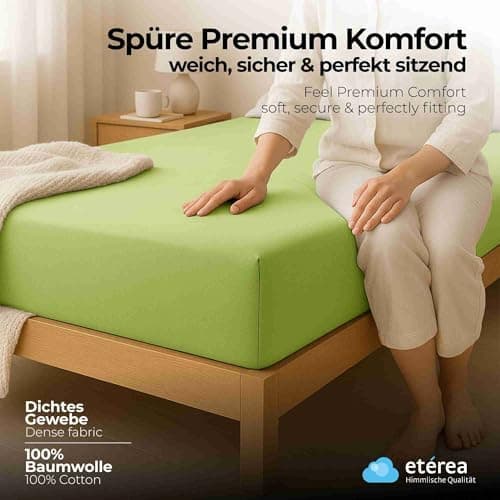 etérea Jersey-Spannbettlaken 80x200 cm Weiß – 100% Baumwolle, OEKO-TEX MADE IN GREEN & STANDARD 100