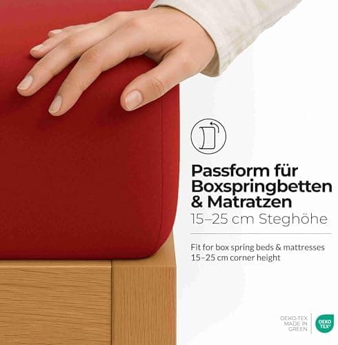 etérea Jersey-Spannbettlaken 80x200 cm Weiß – 100% Baumwolle, OEKO-TEX MADE IN GREEN & STANDARD 100