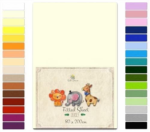 Soft Dream Spannbettlaken 90x200 cm Dunkelgrau – 100% gekämmte Baumwolle Jersey – für Kinder- & Juniorbett