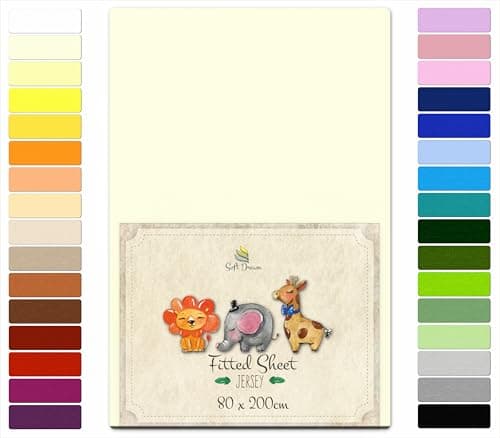 Soft Dream Spannbettlaken 90x200 cm Dunkelgrau – 100% gekämmte Baumwolle Jersey – für Kinder- & Juniorbett