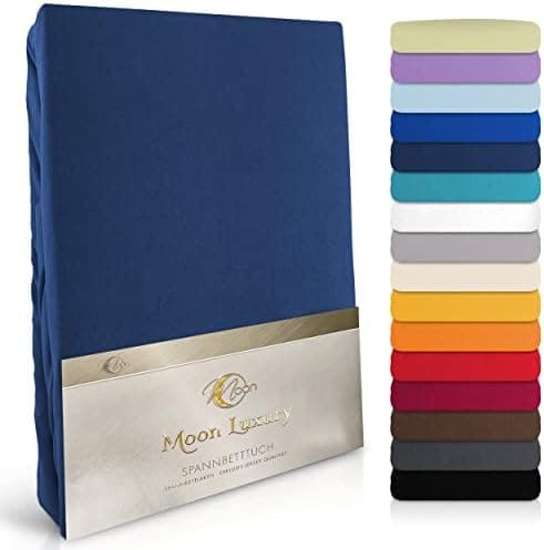 MOON-Luxury Spannbettlaken/Spannbetttuch Jersey-Stretch 230 g/m² OEKO-TEX – anthrazit, 90×200–100×220