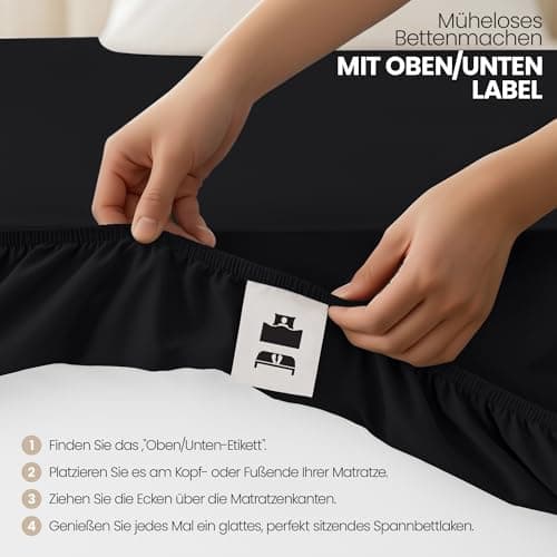 Utopia Bedding 2er-Set Spannbettlaken 140 x 200 cm – OEKO-TEX MADE IN GREEN zertifiziert – 35 cm Tiefe Tasche