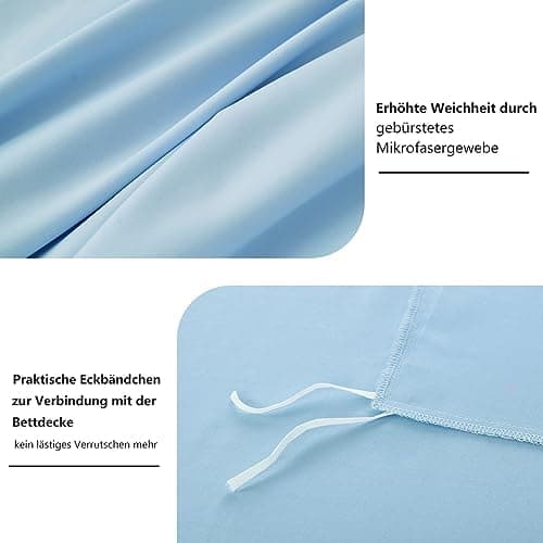 RUIKASI Bettwäsche-Set 4-teilig 135x200 Mikrofaser, 2x Bettbezug 135x200 + 2x Kissenbezug 80x80 cm, OEKO‑TEX, weich & bü