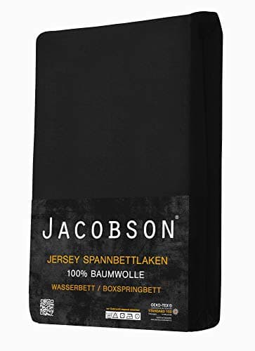 Jacobson Spannbettlaken für Wasserbett & Boxspringbett – 180 × 200 bis 200 × 220 cm